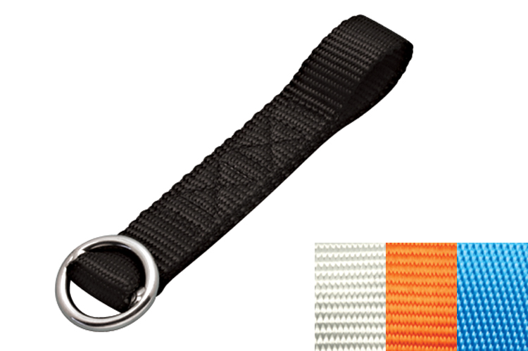 Ski Tow Tie-Down, nylon webbing, stainless ring, S0238-BK06, S0238-WH06, S0238-OR06, S0238-BL06 Ski Tow Tie-Down, nylon webbing, stainless ring, S0238-BK06, S0238-WH06, S0238-OR06, S0238-BL06